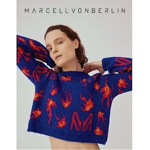 Marcell von Berlin cropped  blue flame sweater in SZ 6
